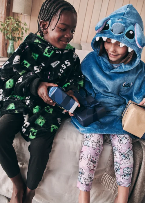 Kids Blue Disney Stitch Snuggle Hoodie (4-13yrs) - Age 4 - 6 Years Image 3
