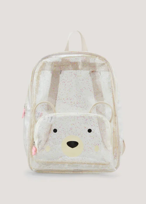 Girls Clear Bear School Backpack - One Size Image 1