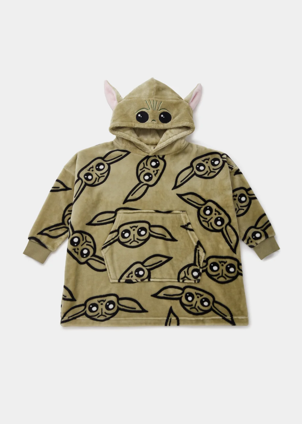 Kids Green Star Wars Mandalorian Baby Yoda Snuggle Hoodie (4-13yrs) - Age 4 - 6 Years Image 1