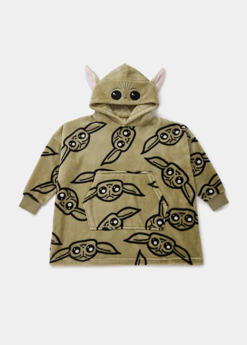 Kids Green Star Wars Mandalorian Baby Yoda Snuggle Hoodie (4-13yrs) - Age 4 - 6 Years Image 1