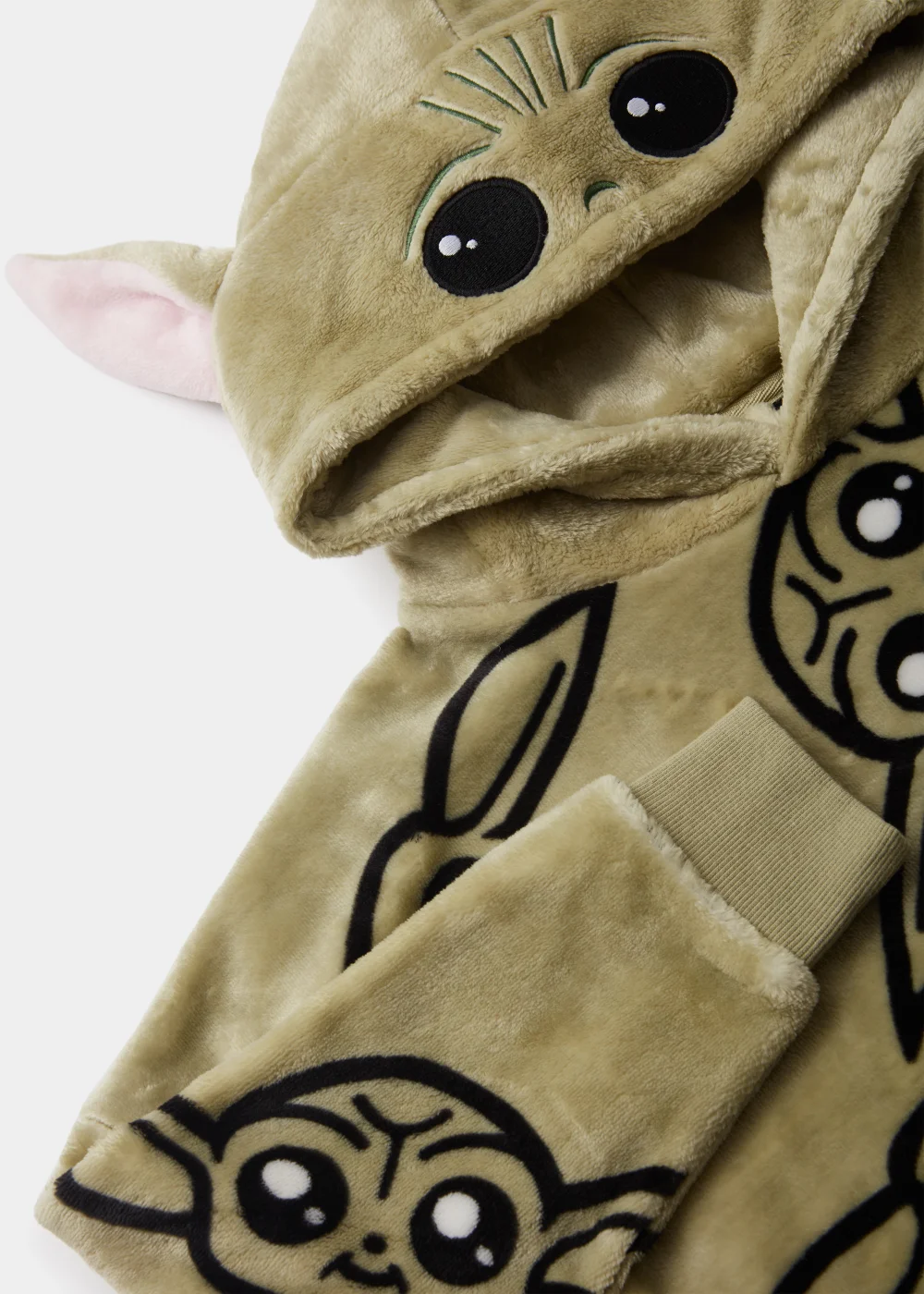 Kids Green Star Wars Mandalorian Baby Yoda Snuggle Hoodie (4-13yrs) - Age 4 - 6 Years Image 2