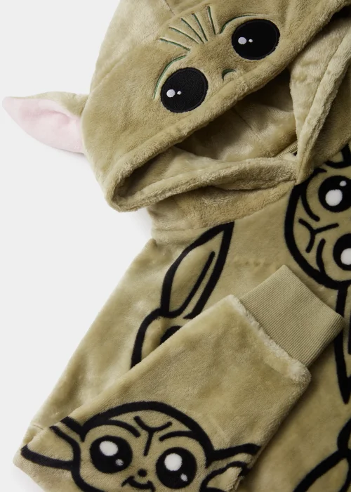 Kids Green Star Wars Mandalorian Baby Yoda Snuggle Hoodie (4-13yrs) - Age 4 - 6 Years Image 2