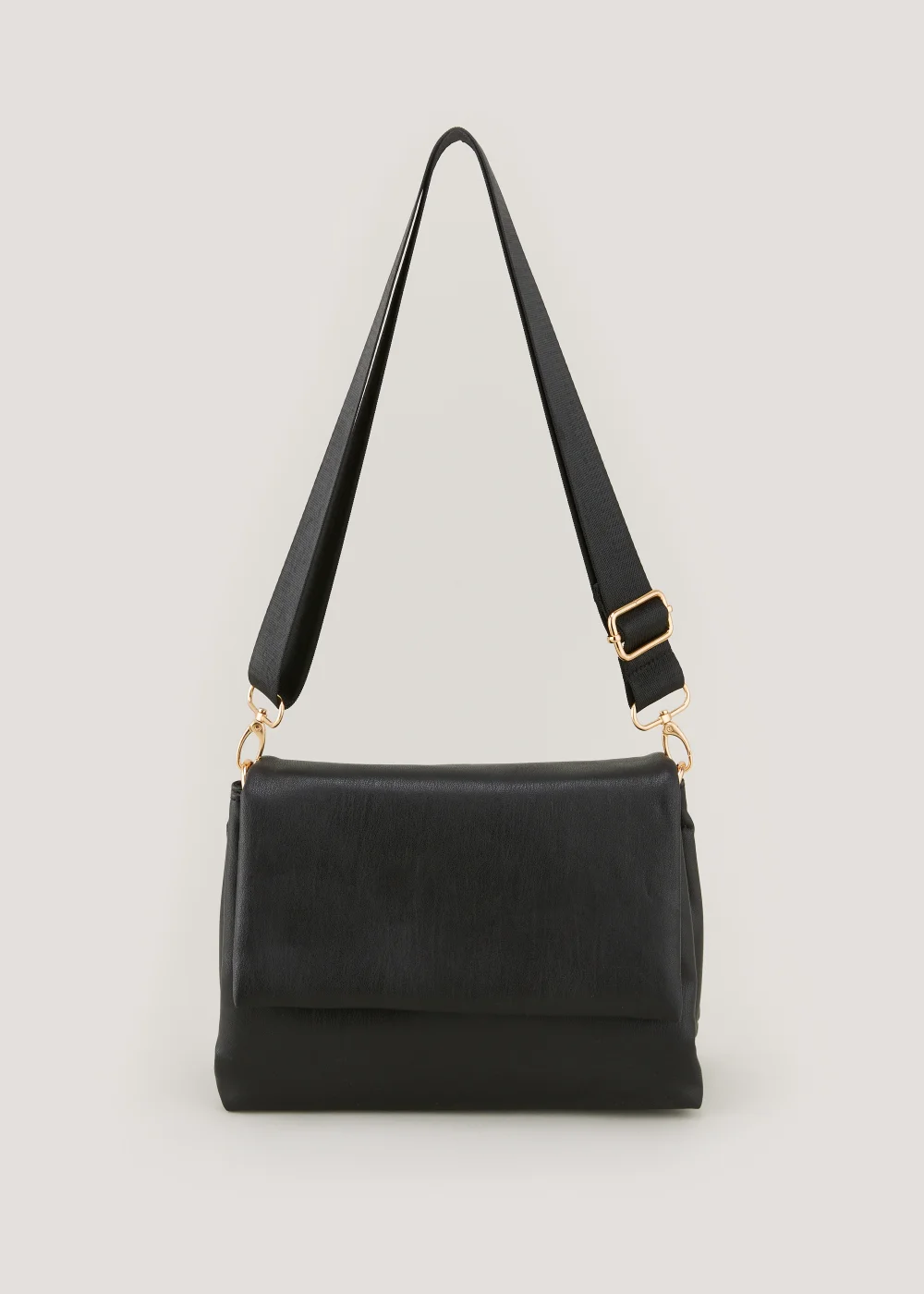 Black Triple Compartment Cross Body Bag - One Size Image 3