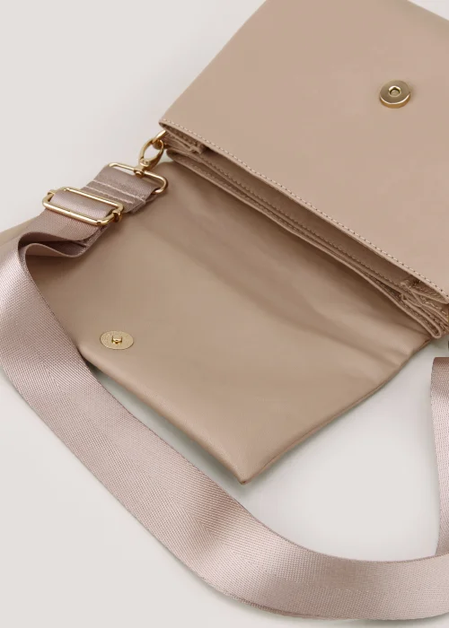 Taupe Triple Compartment Cross Body Bag - One Size Image 2