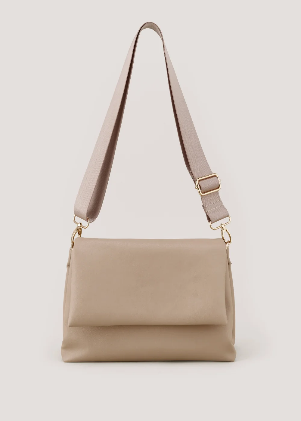 Taupe Triple Compartment Cross Body Bag - One Size Image 1