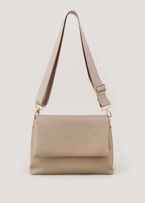 Taupe Triple Compartment Cross Body Bag - One Size Image 1