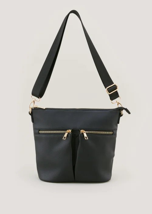 Black Cross Body Messenger Bag - One Size Image 1