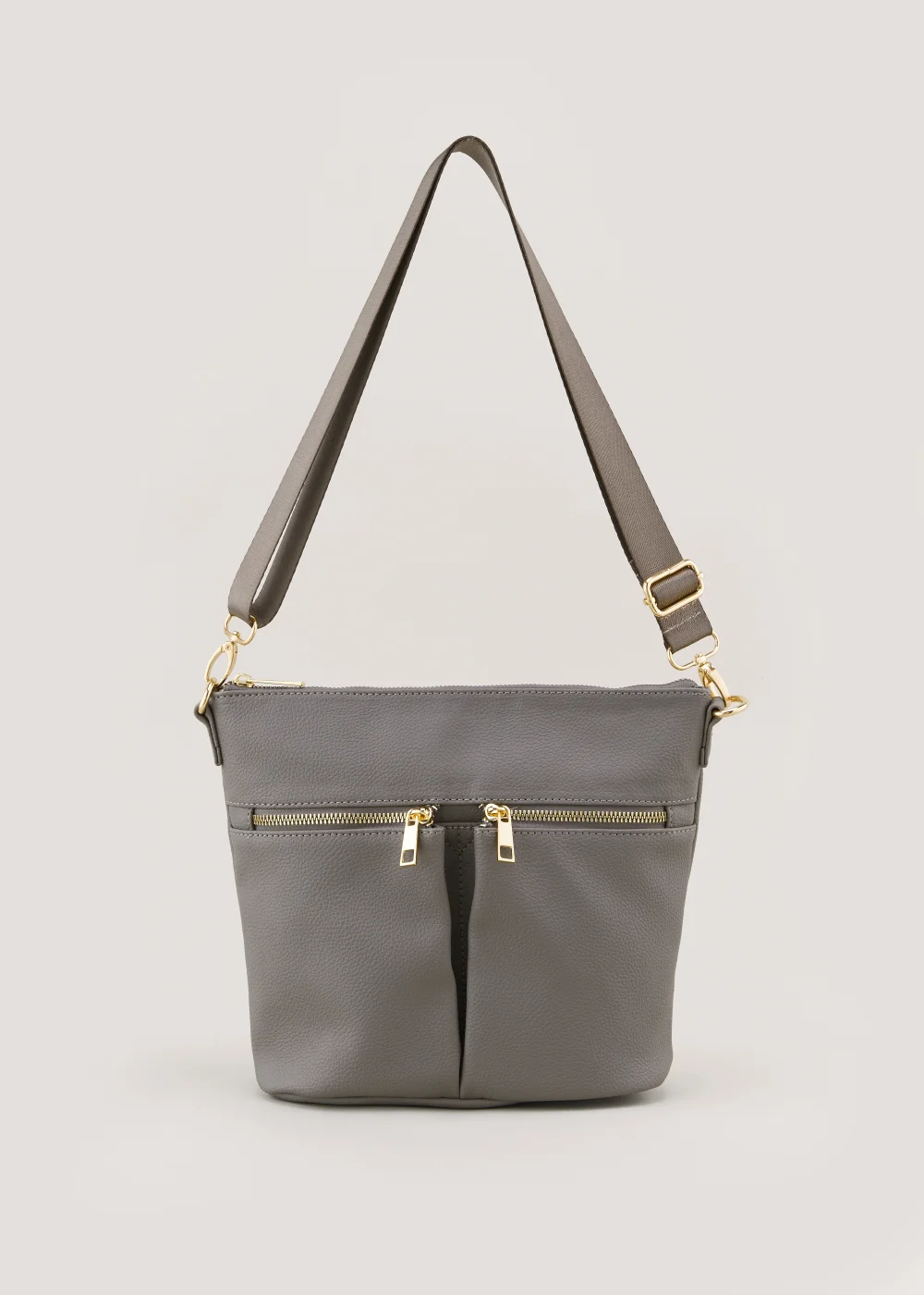 Grey Cross Body Messenger Bag - One Size Image 1