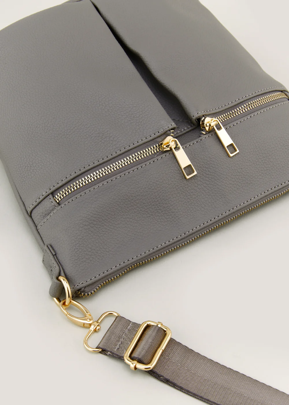 Grey Cross Body Messenger Bag - One Size Image 2