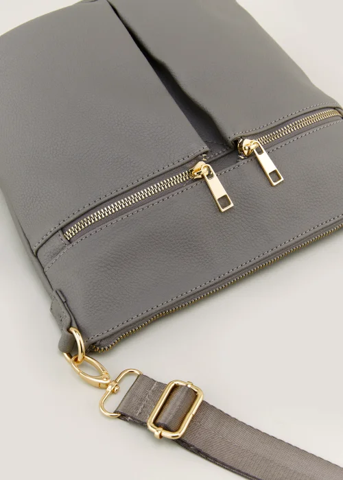Grey Cross Body Messenger Bag - One Size Image 2