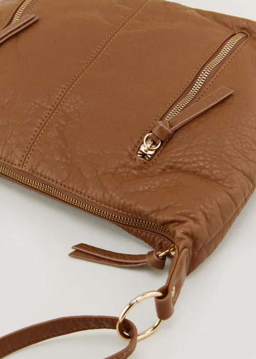 Tan Washed Slouch Cross Body Bag - One Size Image 2