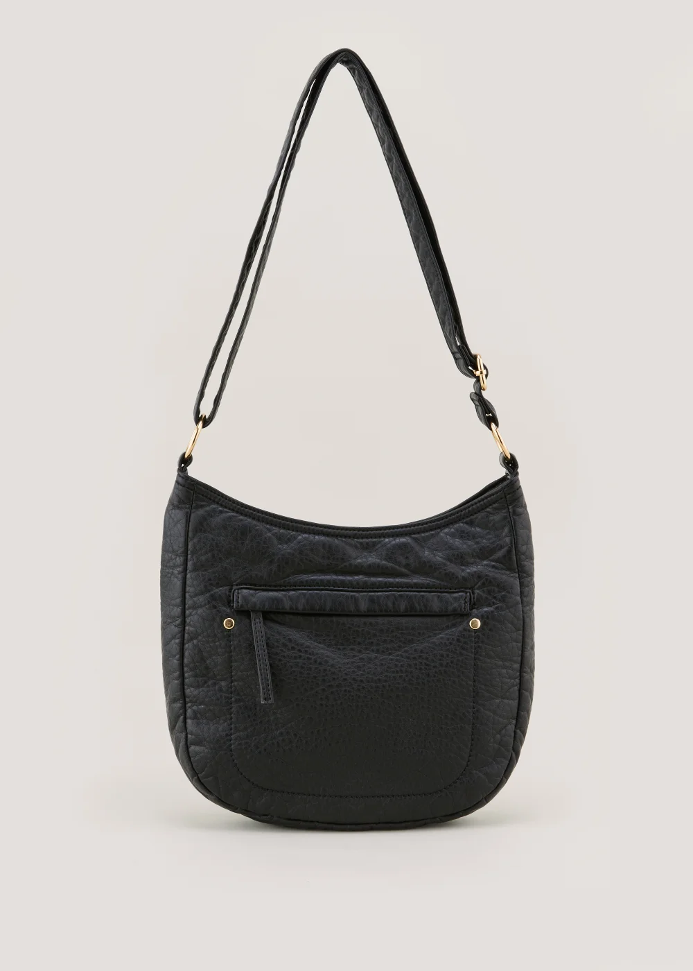Black Washed PU Messenger Bag - One Size Image 1
