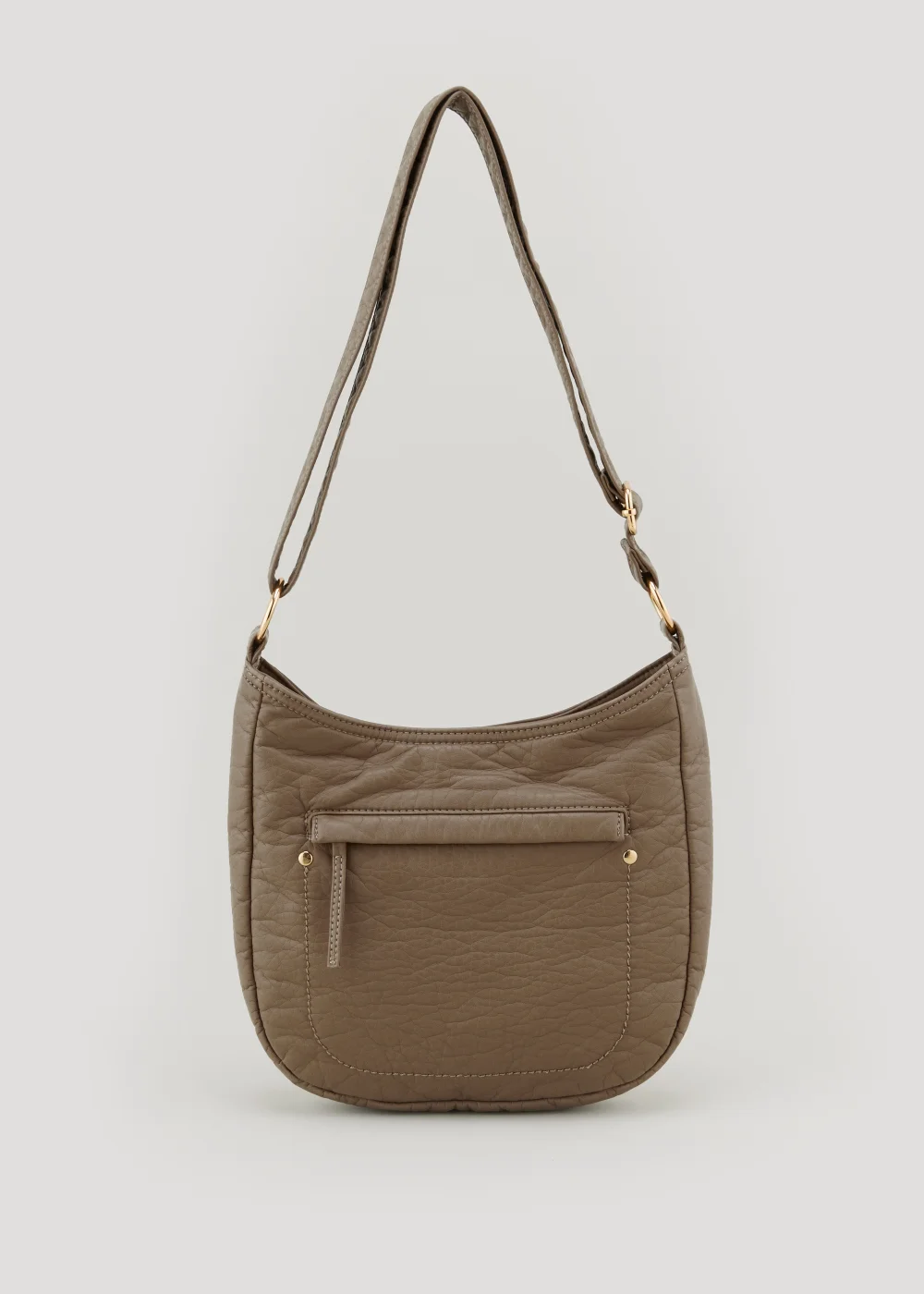 Taupe Washed PU Messenger Bag - One Size Image 1