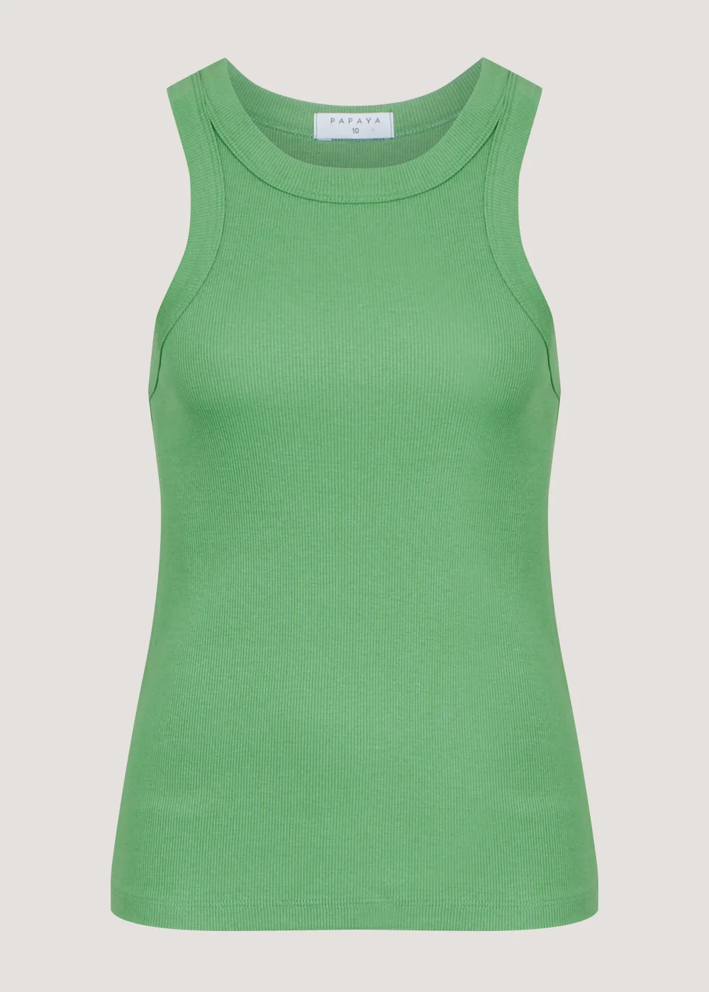 Green High Neck Ribbed Vest Top - 8 Image 5