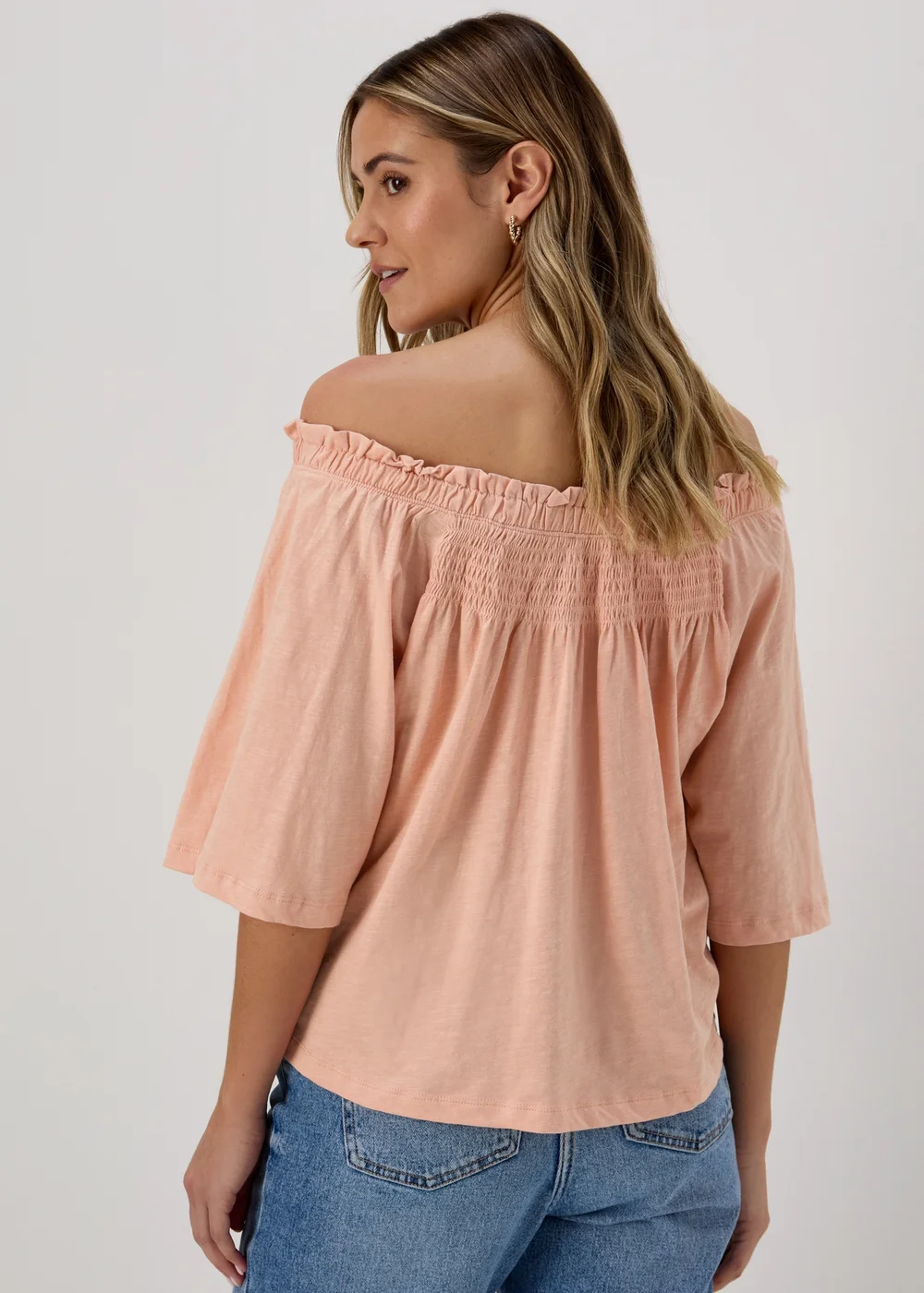 Pink Embroidered Bardot Top - Size 8 Image 2