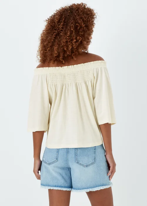 Ivory Embroidered Bardot Top - Size 8 Image 2