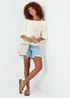 Ivory Embroidered Bardot Top - Size 8 Image 4
