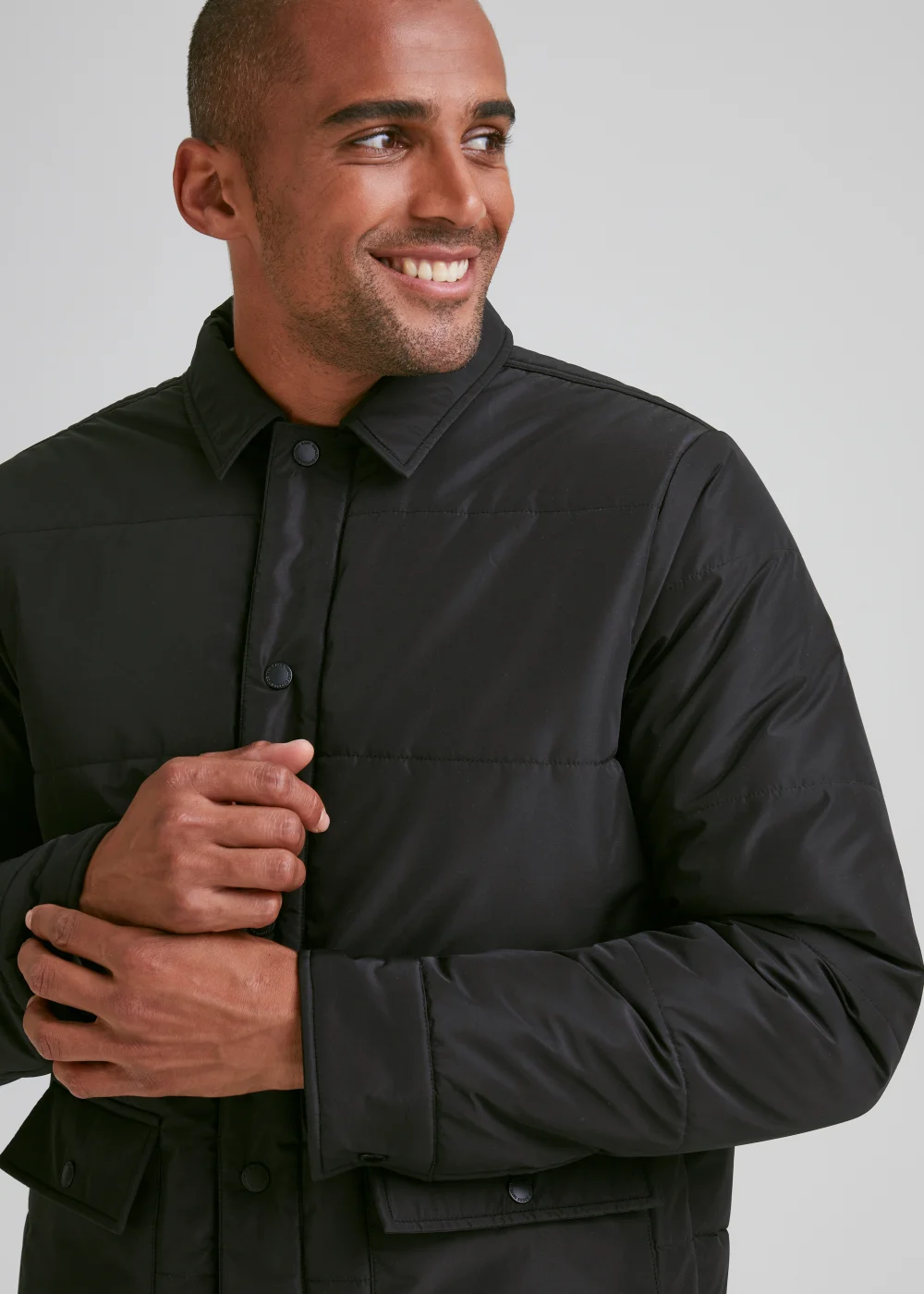 Black Quilted Shacket - S Image 3