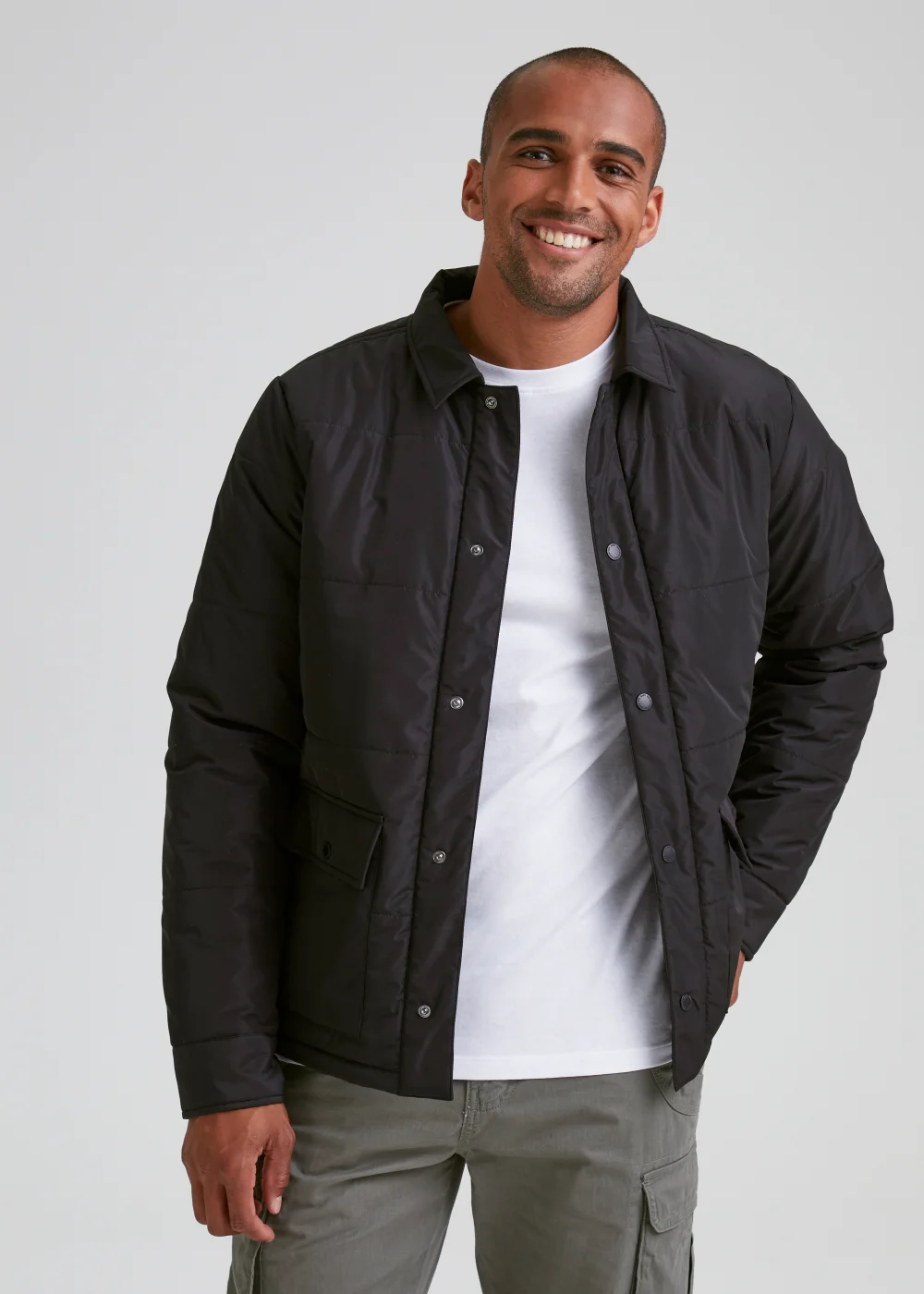 Black Quilted Shacket - S Image 1