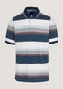 Lincoln Navy Stripe Block Polo Shirt - S Image 1