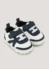 White Retro Soft Sole Baby Trainers (Newborn-18mths) - Age 0 - 3 Months Image 1