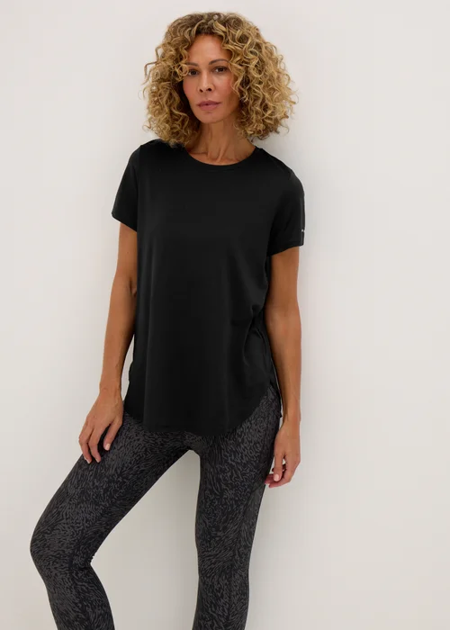 Souluxe Black Longline Sports T-Shirt - S Image 1