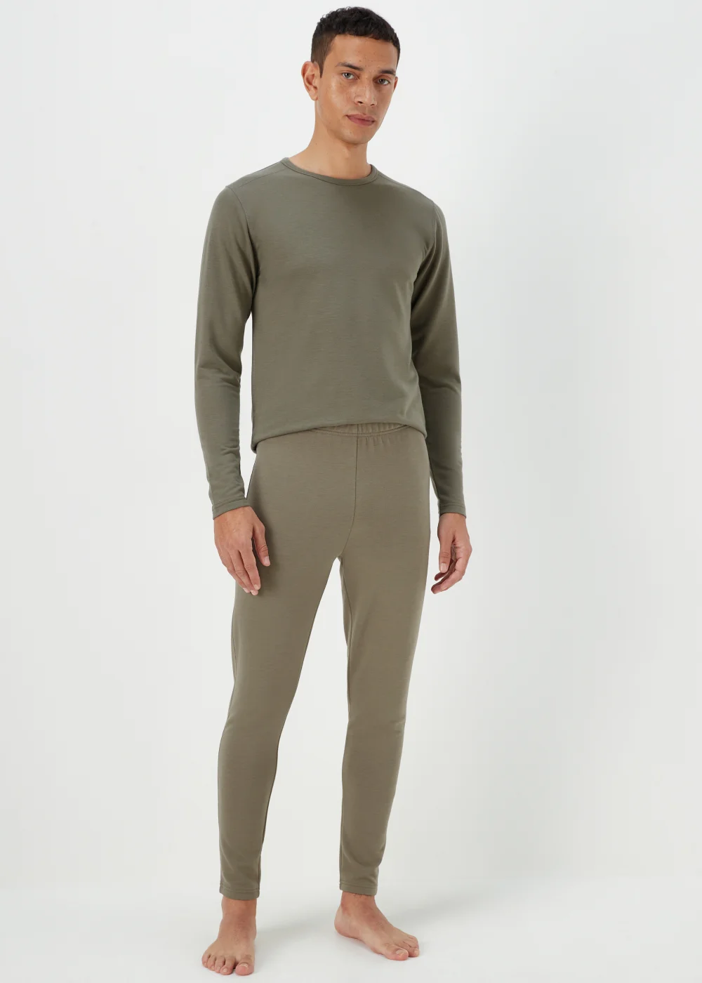 Khaki Lightweight Long Bottoms - Small Image 1