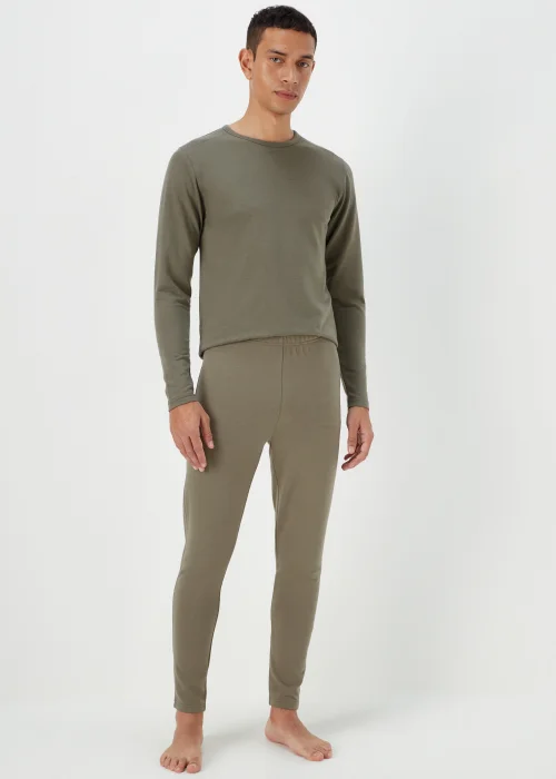 Khaki Lightweight Long Bottoms - Small Image 1