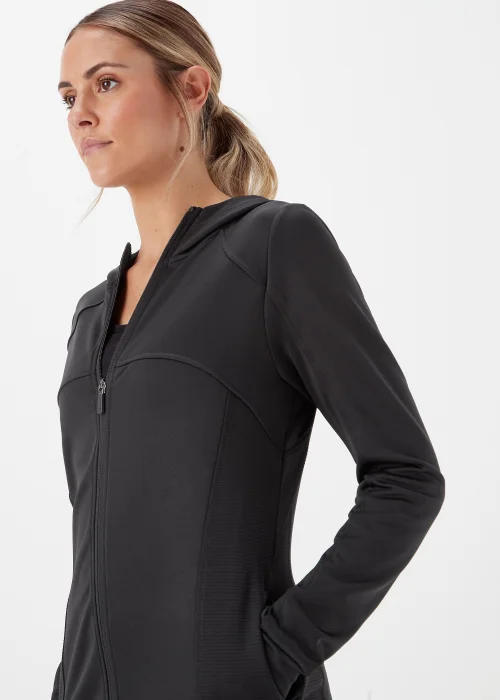 Souluxe Black Ribbed Zip Up Jacket - S Image 3