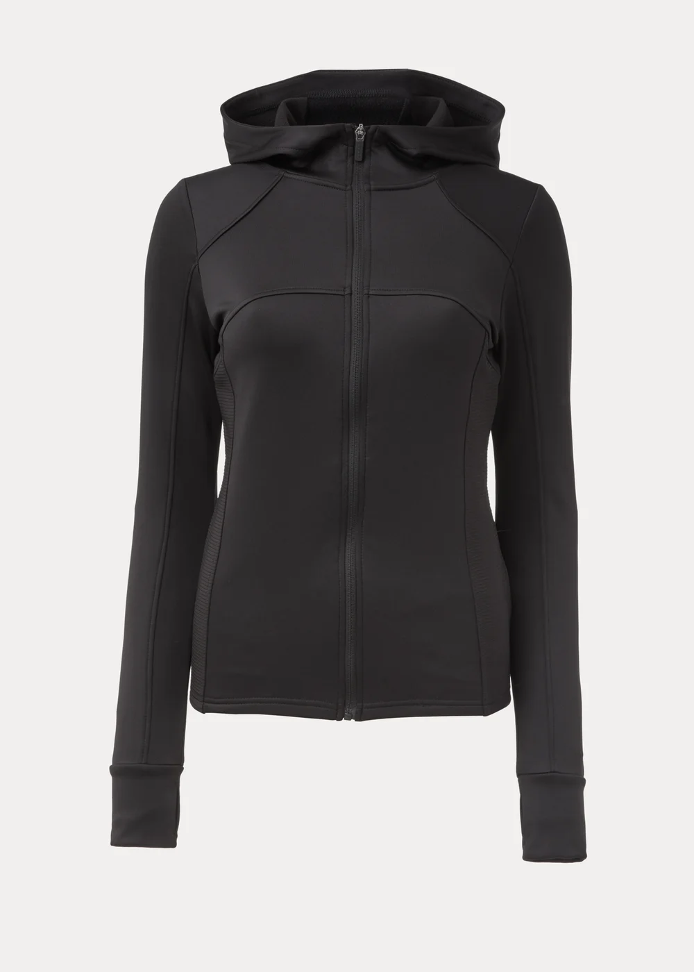 Souluxe Black Ribbed Zip Up Jacket - S Image 5