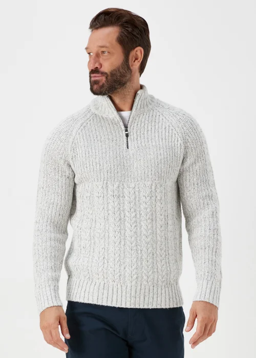 Lincoln Ecru 1/4 Zip Up Jumper - S Image 1