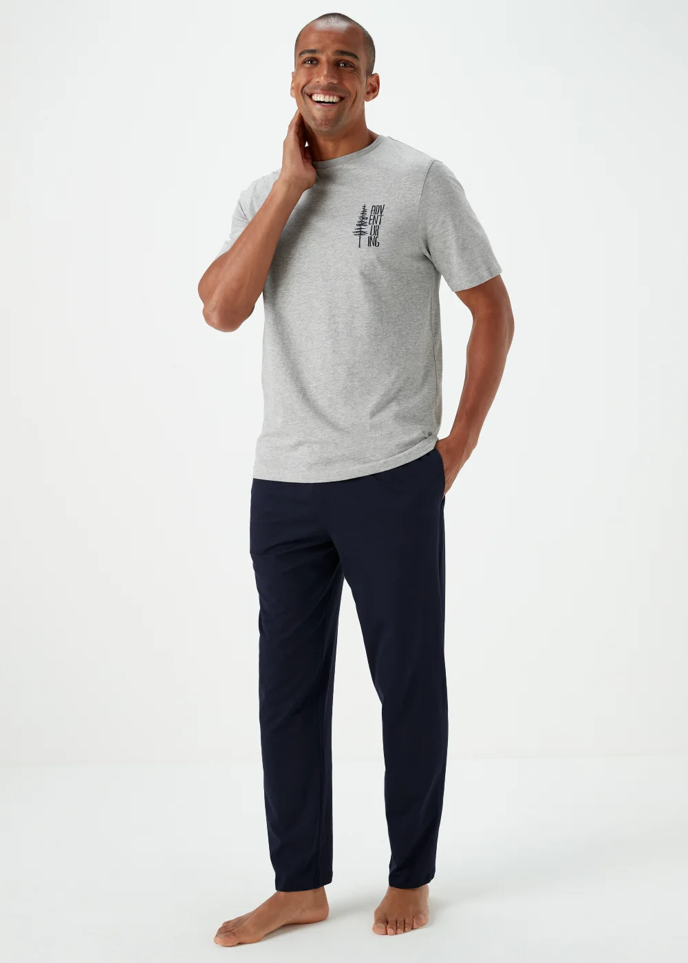 Grey Tree Long Pyjama Set - Extra small Image 1