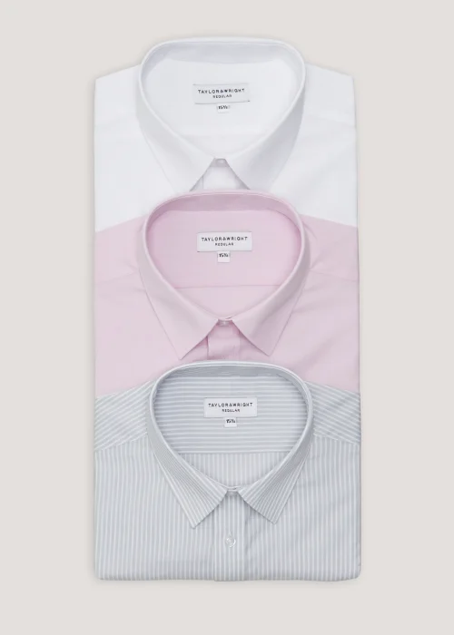 Taylor & Wright 3 Pack Easy Care Regular Fit Shirts - 15.5 Collar Image 5