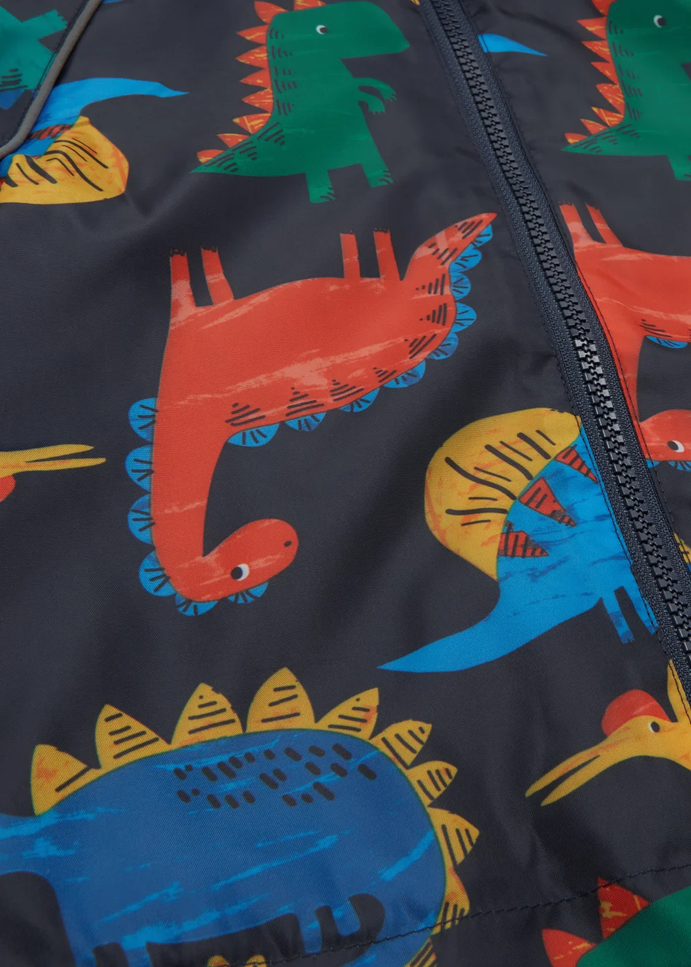 Boys Navy Dinosaur Print Water-Resistant Raincoat (9mths-6yrs) - 9-12 months Image 2