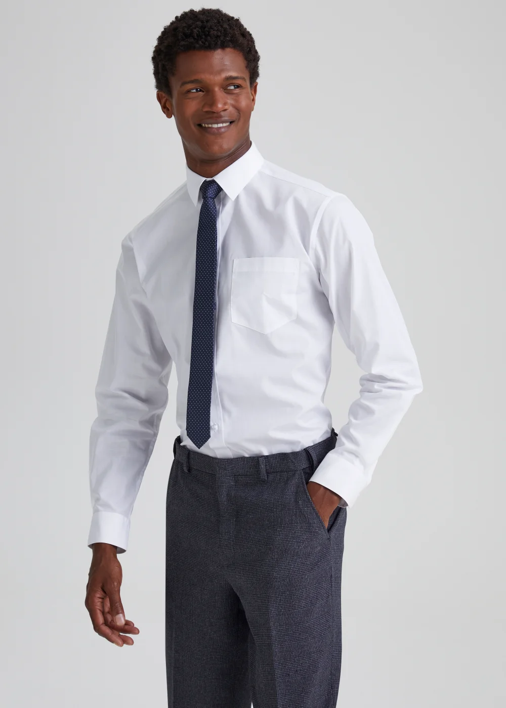 Taylor & Wright White Regular Fit Shirt & Tie Set - 15.5 Collar Image 1