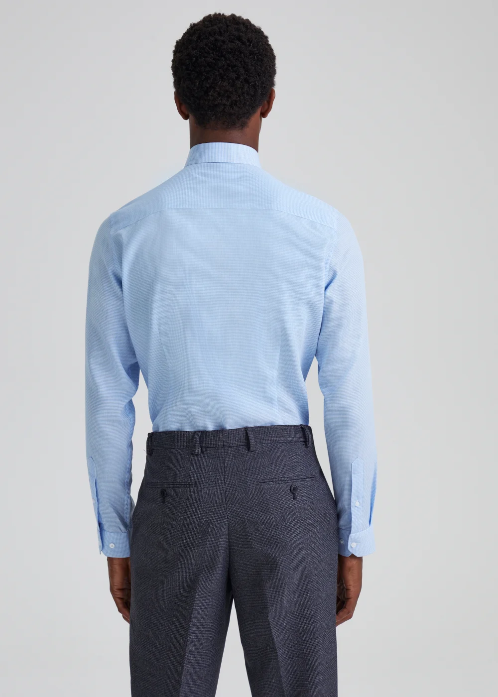 Taylor & Wright Blue Puppytooth Slim Fit Shirt & Tie - 15.5 Collar Image 2