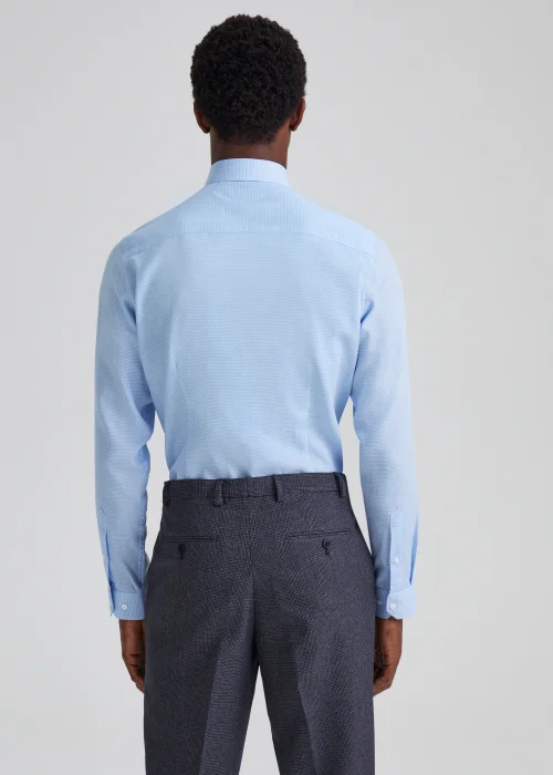 Taylor & Wright Blue Puppytooth Slim Fit Shirt & Tie - 15.5 Collar Image 2