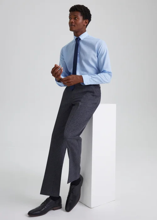 Taylor & Wright Blue Puppytooth Slim Fit Shirt & Tie - 15.5 Collar Image 4