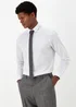 Taylor & Wright White & Grey Stripe Slim Fit Shirt & Tie - 15 Collar Image 1