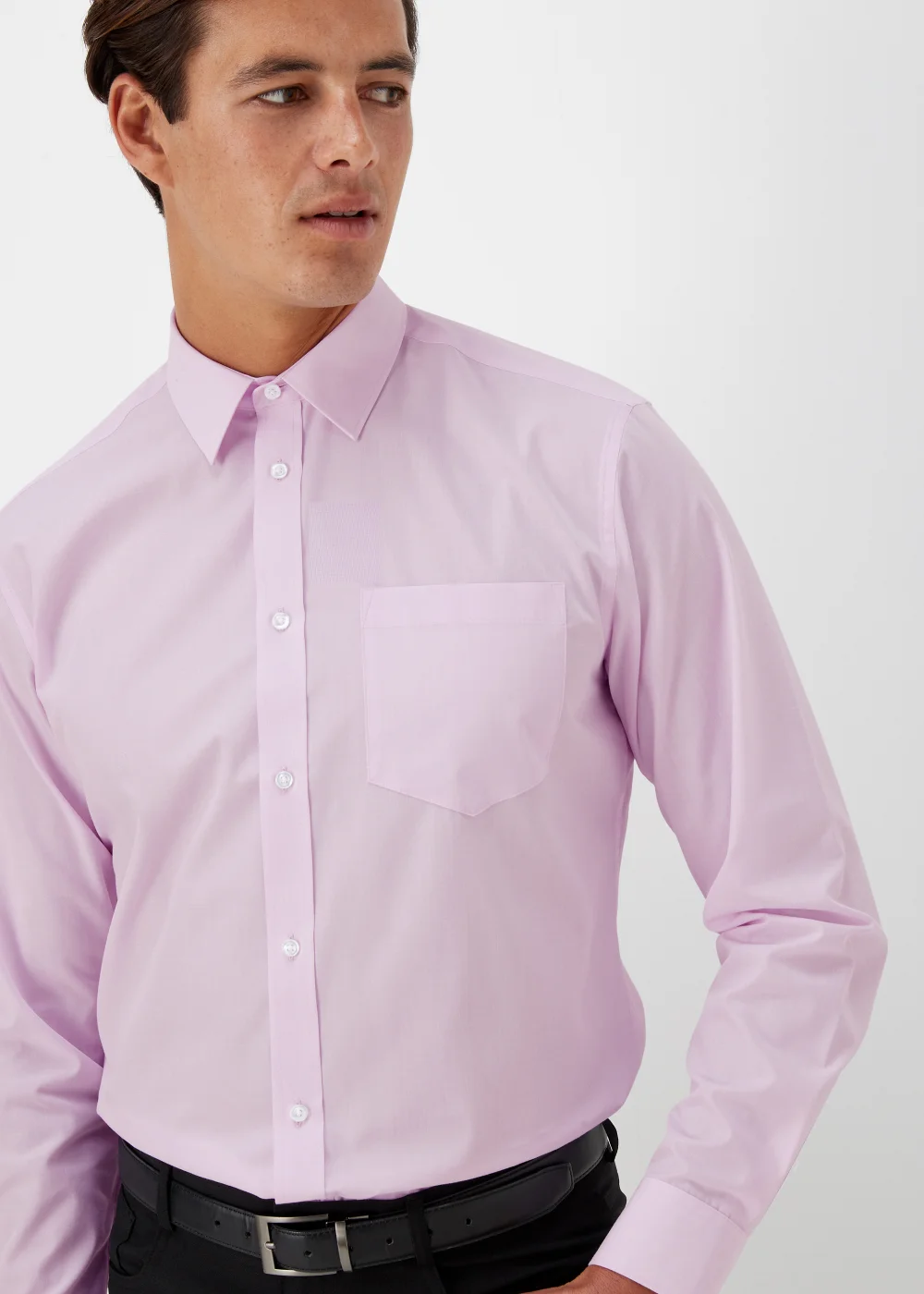 Taylor & Wright 2 Pack Pink & Grey Easy Care Regular Fit Shirts - 15 Collar Image 4
