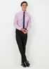 Taylor & Wright 2 Pack Pink & Grey Easy Care Regular Fit Shirts - 15 Collar Image 5