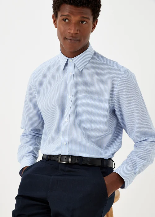 Taylor & Wright 2 Pack White & Blue Regular Fit Shirts - 15.5 Collar Image 2
