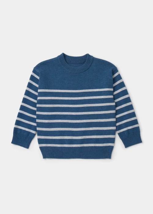 Boys Blue Stripe Jumper (9mths-6yrs) - 9-12 months Image 1