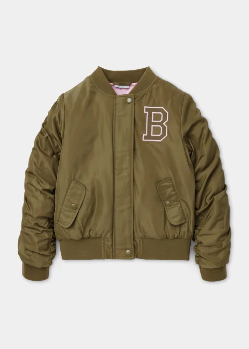 Girls Khaki Bomber Jacket (4-15yrs) - Age 7 Years Image 1