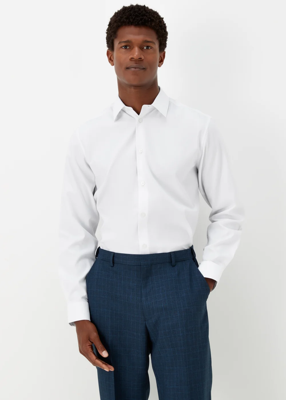 Taylor & Wright White Textured Regular Fit Shirt - 15.5 Collar Image 1