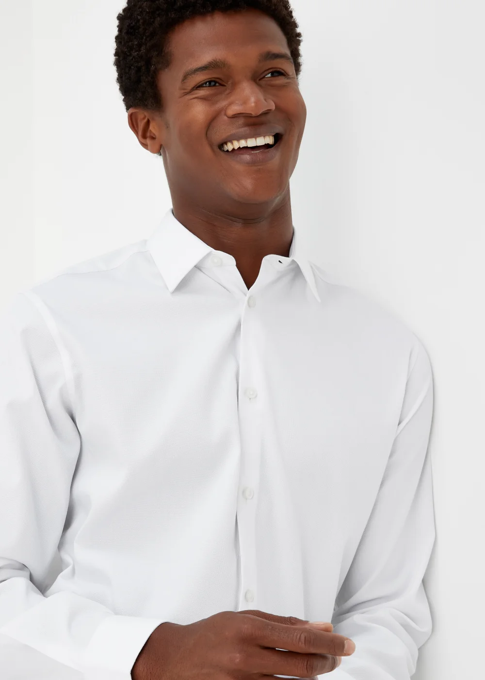 Taylor & Wright White Textured Regular Fit Shirt - 15.5 Collar Image 3