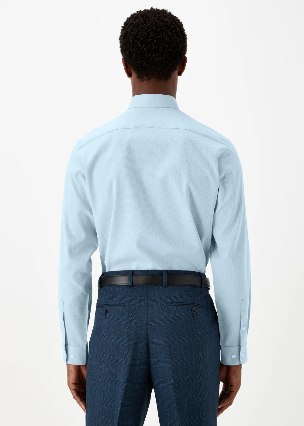 Taylor & Wright Blue Textured Regular Fit Shirt - 15 Collar Image 2