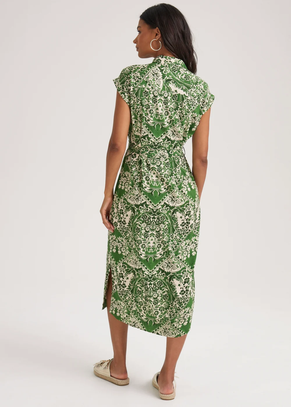 Papaya Petite Green Midi Shirt Dress - 6 Image 2