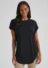 Black Longline T-Shirt - Small Image 1