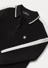 Boys Black Ottoman Zip Long Sleeve Polo Shirt (4-13yrs) - Age 4 Years Image 2